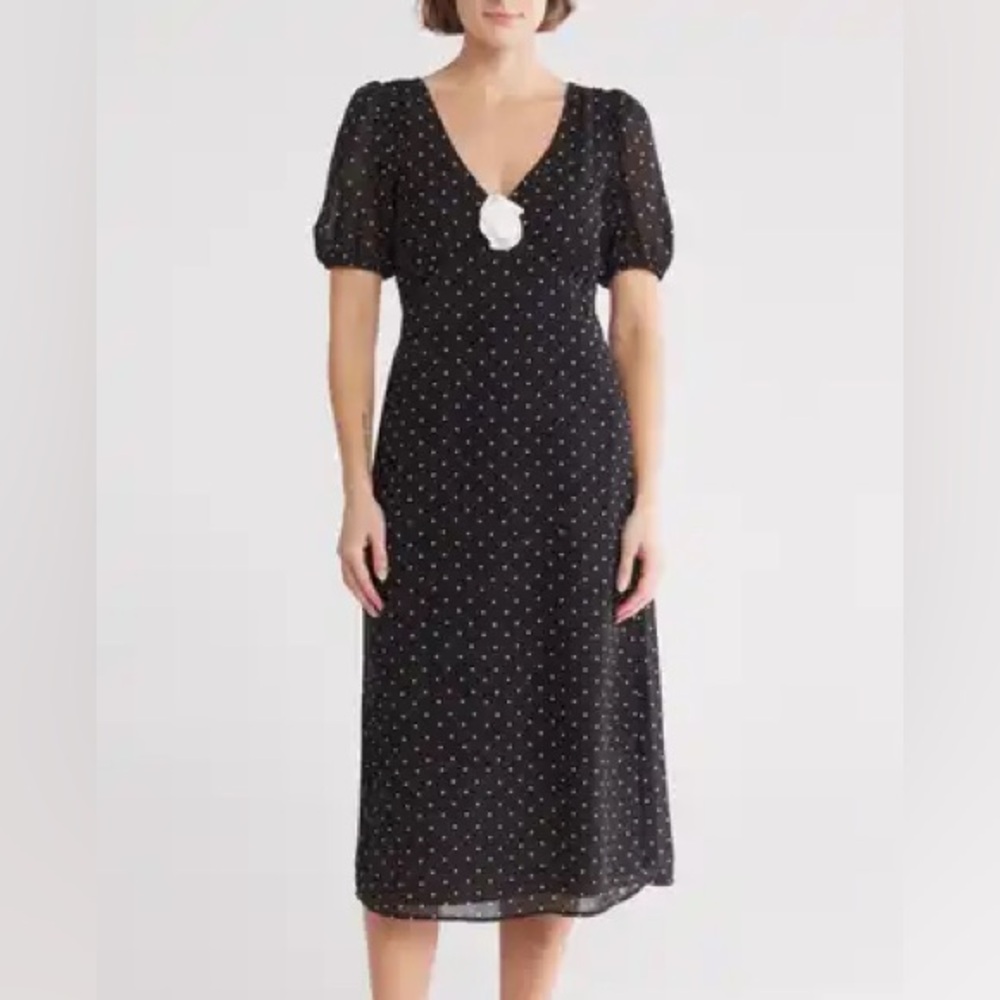 Wayf Black polkadot Dress